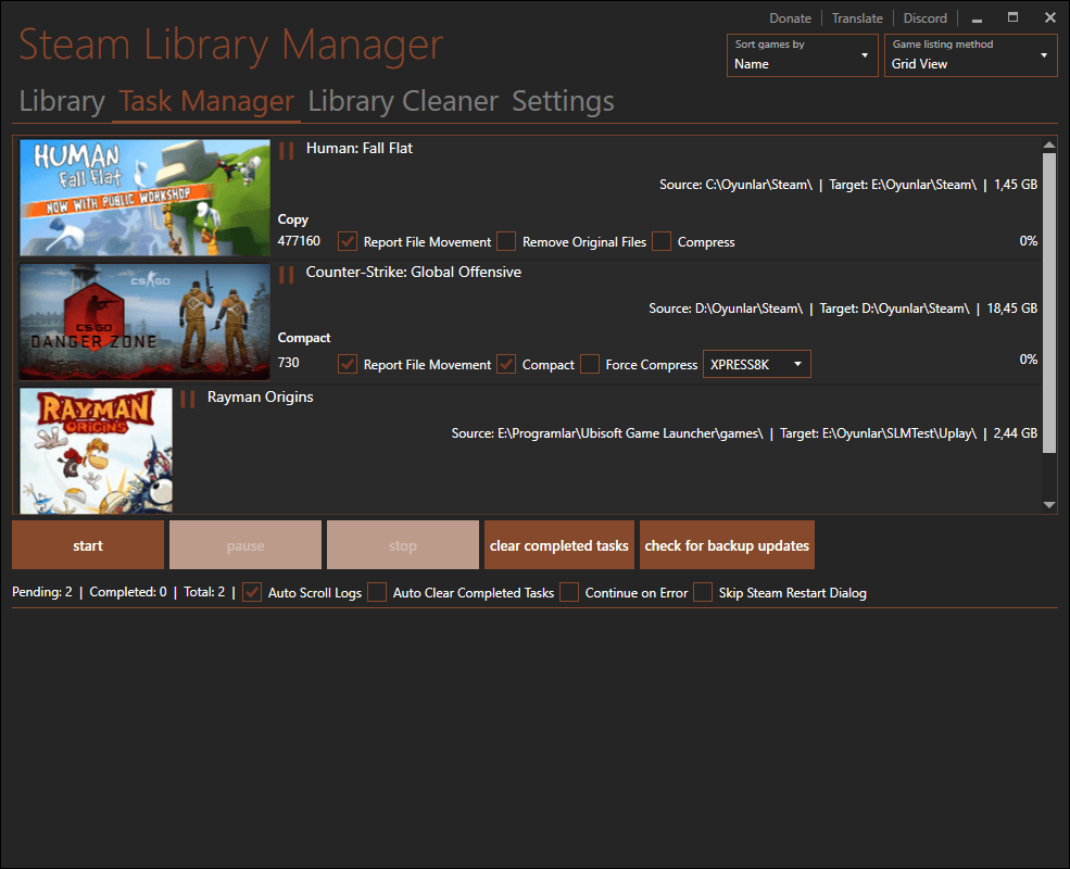 Software library manager TaskManagerTab.png