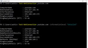 Troubleshoot Windows Server Network connectivity issues via PowerShell Test-NetConnection-Results-300x164.jpg