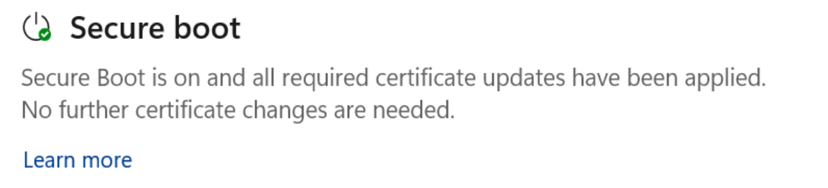 Windows 10 KB5120249 keeps the OS protected, direct download links for offline installer (.msu) The-Secure-Boot-section-showing-the-fully-updated-status-with-a-green-checkmark-icon.png