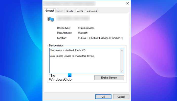 Fix This device is disabled (Code 22) error in Windows 11/10 This-device-is-disabled-Code-22.png