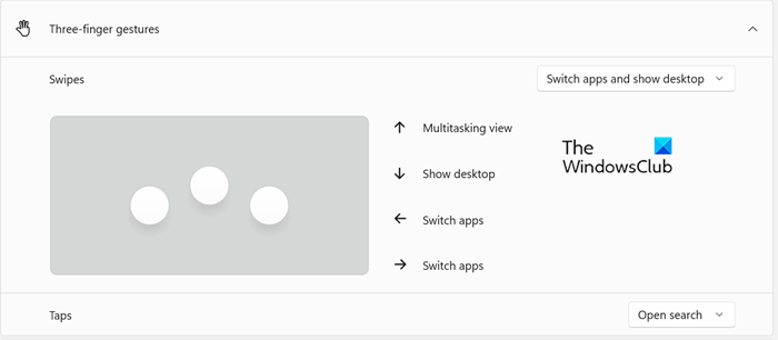 How to change Three-finger Swipe Gestures in Windows 11/10 three-fingure-gesture.png