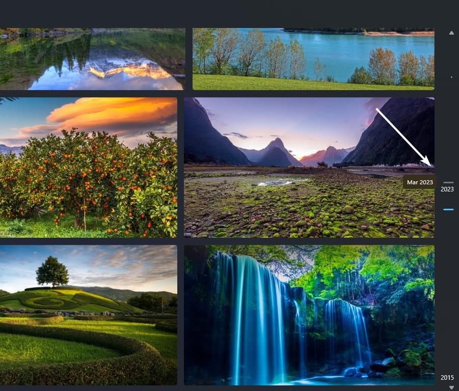 Photos app for Windows 11 insiders adds Slideshow, Timeline Scrollbar and Spot Fix Timeline-scrollbar-in-photos-app.jpg