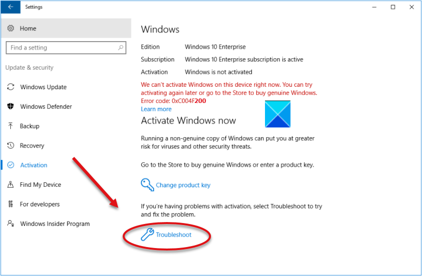 Fix Windows Activation error 0xc004f200 (Non-genuine) troubleshoot-activation-error.png