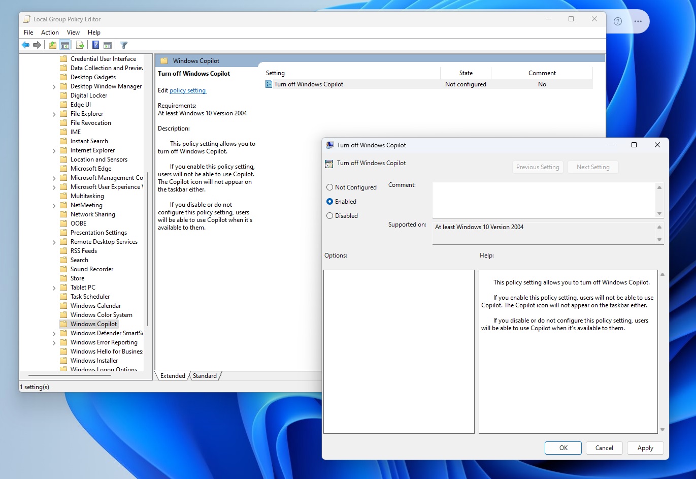 Microsoft removes the Copilot app from Windows Server after installing it accidentally Turn-off-Copilot-policy.jpg