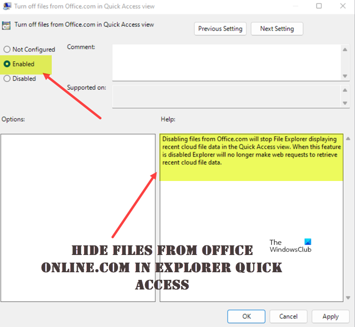 How to hide files from Office Online in Explorer Quick Access turn-off-files-from-office.com-in-explorer.png