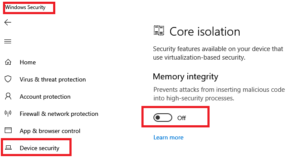 Turn off Memory Integrity setting if Windows cannot load a driver Turn-off-Memory-Integrity-Core-Isolation-Windows-Security-300x160.png