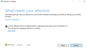 Turn off memory integrity protection to continue to update Windows 10 Turn-off-memory-interity-protection-to-continue-300x173.png