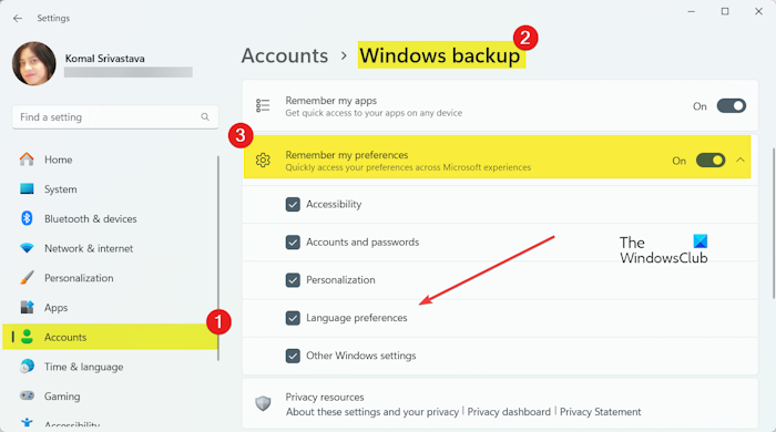 Turn On or Off Remember my preferences for Windows Backup turn-on-off-remember-my-preferences-windows-backup.png