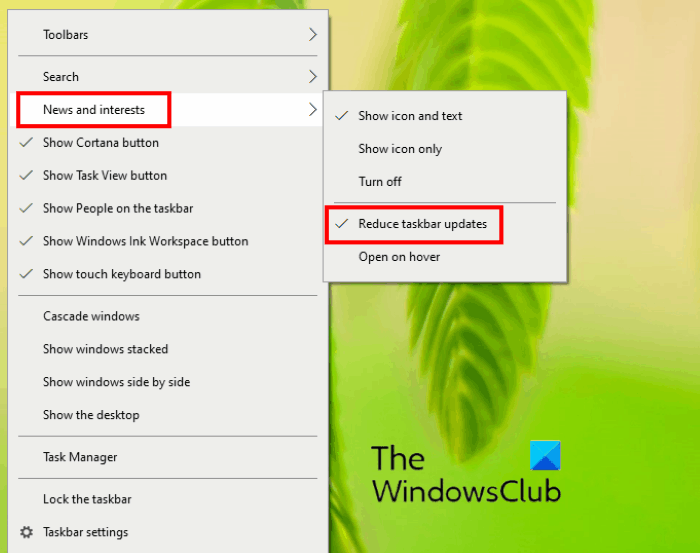 How to Reduce Taskbar Updates for News & Interests in Windows 10 turn-On-the-reduce-taskbar-updates.png