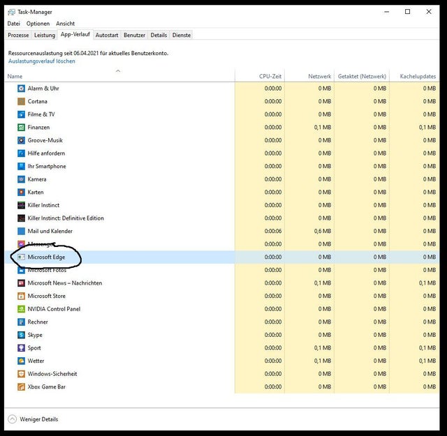 Just a little Comparison question: do you also got Microsoft Edge in your Task Manager's... u3ylznilikr61.jpg