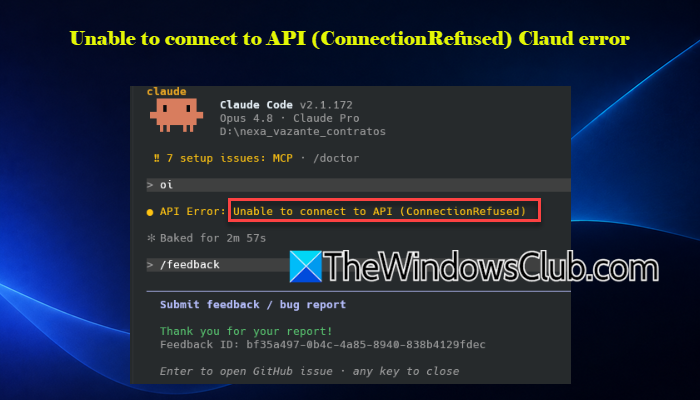 Unable to connect to API (ConnectionRefused) Claude error Unable-to-connect-to-API-ConnectionRefused-Claud-error.png