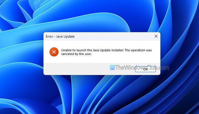 Unable to launch the Java Update installer [Fix] Unable-to-launch-the-Java-Update-installer.jpg