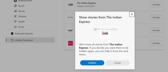 How to hide or unhide Publishers in News and Interests Taskbar Widget of Windows 10 unhide-publishers-news-interests-2.jpg