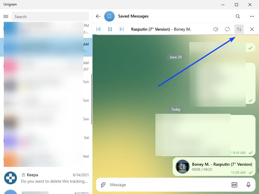 Unigram is an unofficial desktop client for Telegram that supports Secret Chat, Location... Unigram-music-player.jpg
