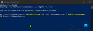 Uninstall Notepad using PowerShell, Command Prompt or Settings app in Windows 10 Uninstall-Notepad-via-PowerShell-300x100.jpg