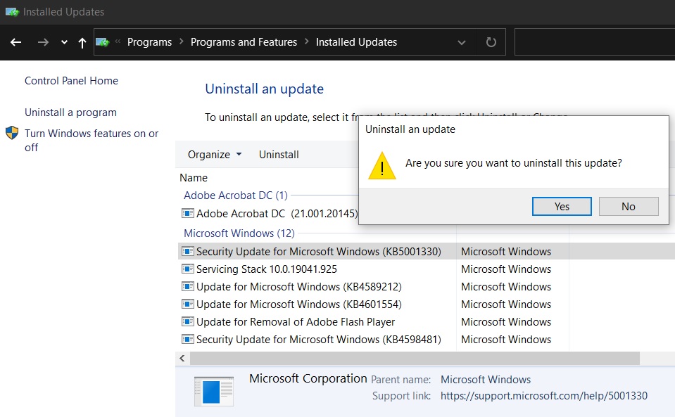 Nvidia suggests uninstalling latest Windows 10 updates to fix gaming issues Uninstall-Windows-Update.jpg