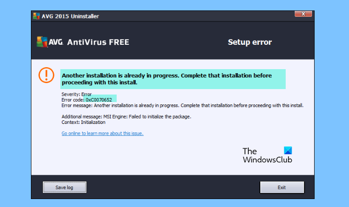 Fix Error 0xC0070652 when installing or uninstalling Programs in Windows 11/10 uninstallation-error.png