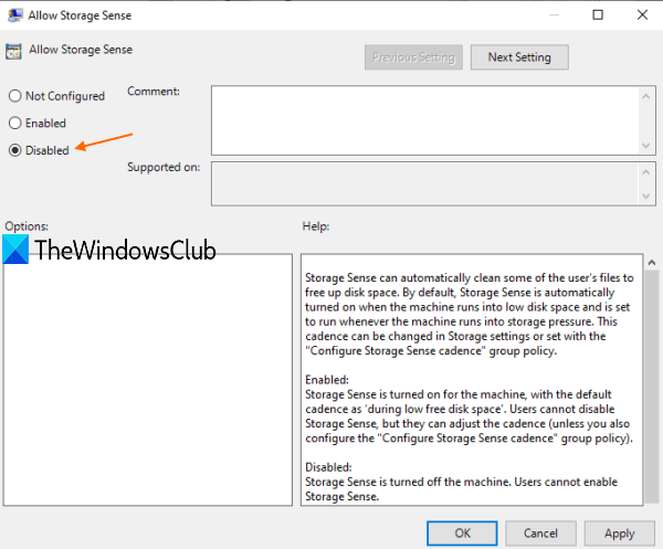 How to Disable Storage Sense in Windows 10 use-Disabled-option.png