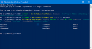 How to use PowerShell to Delete or Create a Scheduled Task on Windows 10 use-PowerShell-to-create-a-scheduled-task-on-Windows-10-3-300x160.png