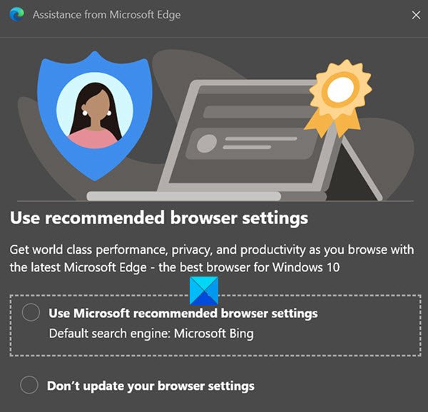 How to disable the Use Recommended Browser Settings prompt in Microsoft Edge Use-recommended-browser-settings-Edge.jpg