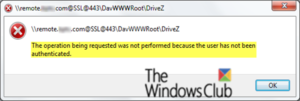 The operation being requested was not performed because the user has not been authenticated User-has-not-been-authenticated-error-accessing-network-drive-mapped-to-a-web-share-300x101.png