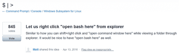New for Windows Subsystem for Linux in Windows 10 October 2018 Update User-Voice-Ask-600x182.png