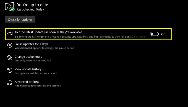 New Windows 10 Update option. v6d603ty434c1.png