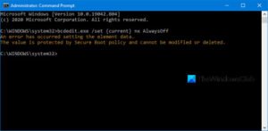 The value is protected by Secure Boot policy and cannot be modified or deleted value-is-protected-by-Secure-Boot-policy-300x147.jpg