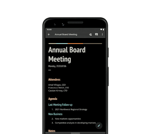 Dark theme available for Google Docs, Sheets, and Slides on Android view%2Bin%2Blight%2Btheme%2Bdocs%2Beditors.gif