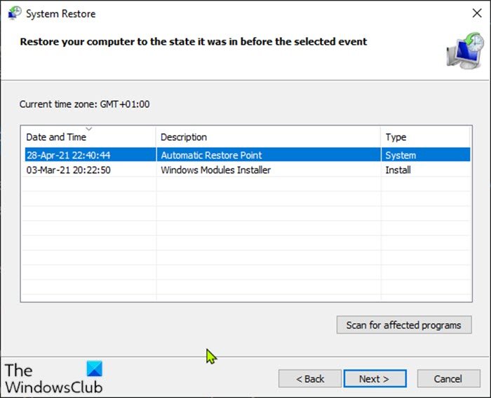 Where are System Restore Points stored? How to view Restore Points in Windows 10? View-System-Restore-Points-System-Restore-GUI.jpg