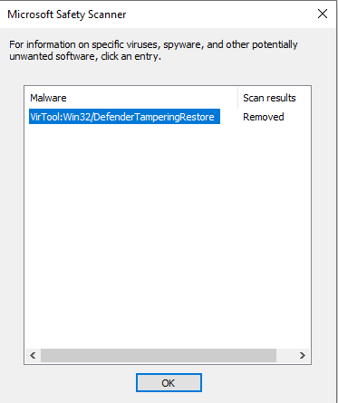 Microsoft confirms Behavior:Win32/Hive.ZY false error bug in Windows Defender VirTool-Win32-DefenderTamperingRestore.png