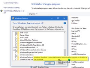 Windows Sandbox cannot be installed, Virtualization support is disabled in the firmware Virtualization-support-is-disabled-in-the-firmware-300x228.jpg