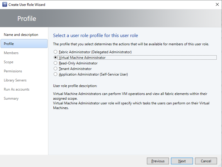 Build 2019: Developing people-centered experiences with Microsoft 365 VM-Administrator-Role-in-VMM.png