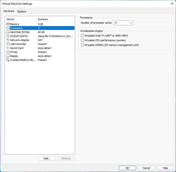 How to fix "the processor needs to have two or more cores to run Windows 11" issue in... VMware-Workstation-Player-processor-cores.jpg