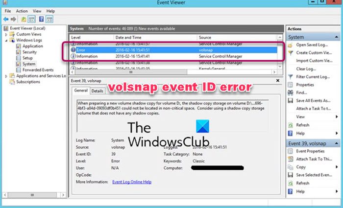 Fix volsnap event ID error on Windows computers volsnap-event-ID-error.jpg