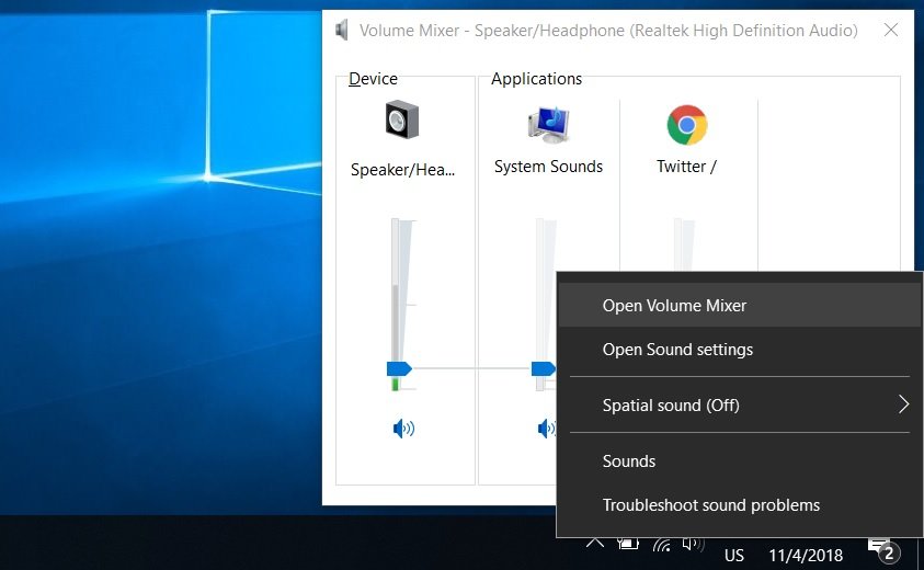 Windows 10 19H1 update could remove the legacy volume mixer shortcut Volume-Mixer.jpg