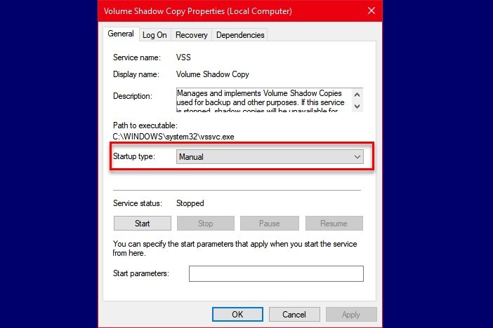 Backup Error 0x8078012D, The request could not be performed because of an I/O device error volume-shadow-copy-manual.jpg