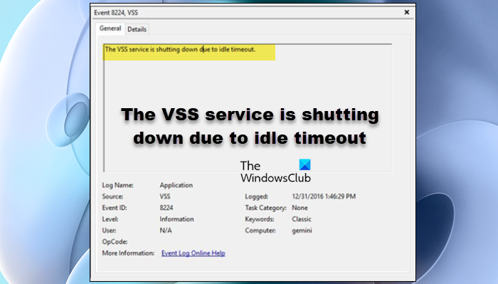 The VSS service is shutting down due to idle timeout VSS-Service-is-shutting-down.png