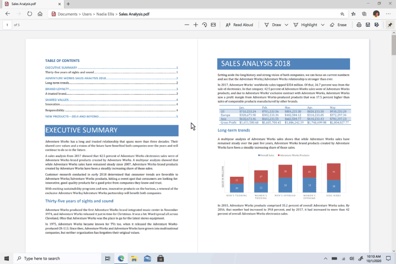 What is New in Microsoft Edge Web Experiences for August 2020 W10_20H1_Surface_Edge_PDF-Viewer_Highlight_3x2_en-US_Compressed.gif