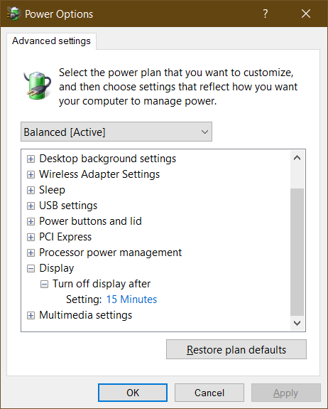 My laptop screen turns off after 5 minute so how to increase screen turn off time wCdWz.png