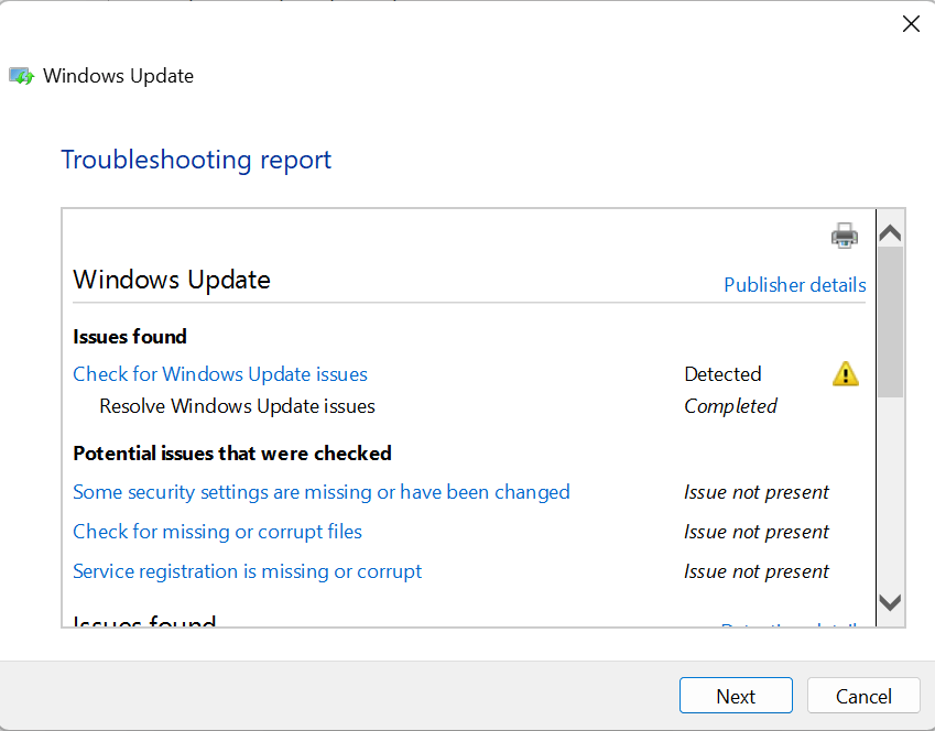 Windows trouble shoot update, detects a problem but it says the same thing after doing it again wcgro4NRMK3IIVn08JSU7RQaafVt41%2fdLLiFFQLQ4ePOf%2b14xrGCKjOw9gQxMW24KAgqyOpMlSALPglsAfrW4bjU0%3d.png