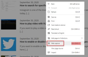 How to use Web Capture in Microsoft Edge on Windows 10 web-capture-keyboard-right-click-300x195.jpg