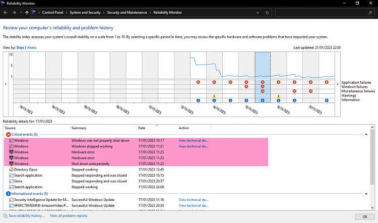 24H2: BLE Device show Battery is low with battery level 97% ween-second-low-battery-notification-hibernation-windows-unexpected-shutdown-reliability-monitor.png