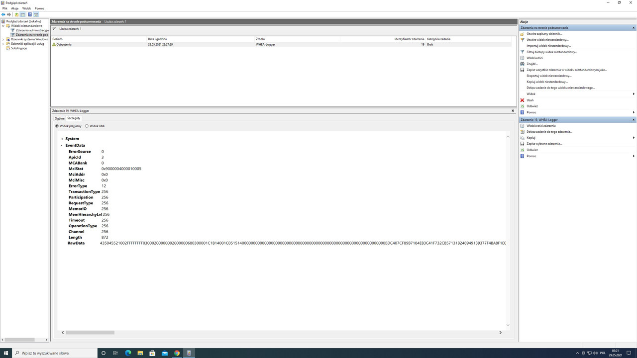 Whea Internal Parity Error on 10850K stock. whea.jpg