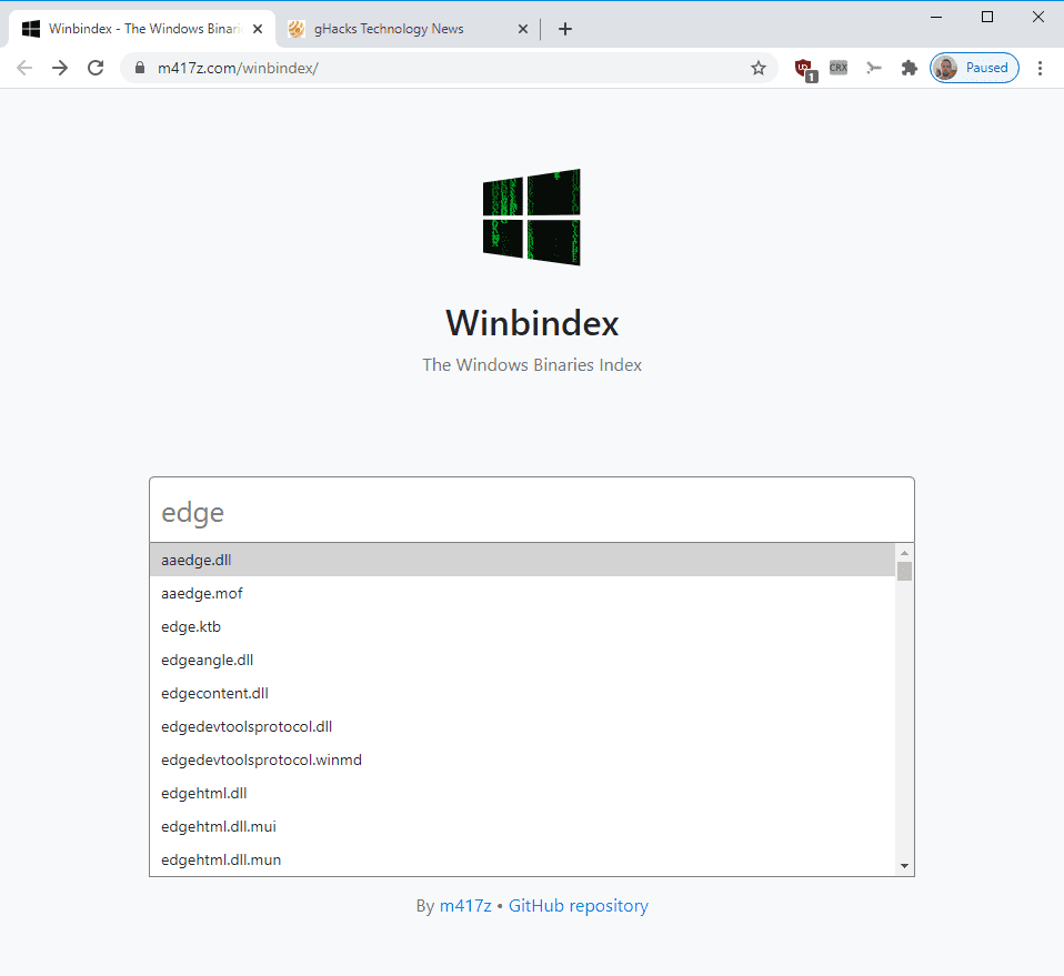 Download individual Microsoft Windows files (exe, dll, sys) from Microsoft with Winbindex winbindex-download-binaries-microsoft.png