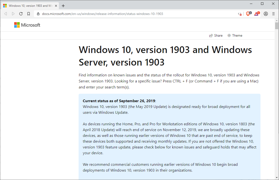 Windows 10 Version 1903. Windows 10 1903. Версия May 2019 update (1903).
