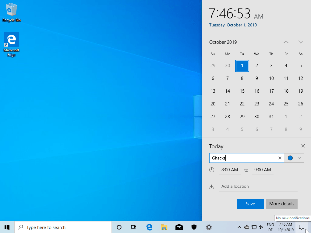 Windows 10 version 1909: new and changed features windows-10-1909-calendar-add-events.png