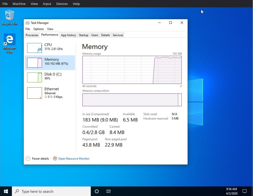 Someone got Windows 10 to run on just 192MB RAM Windows-10-192MB-RAM.jpg