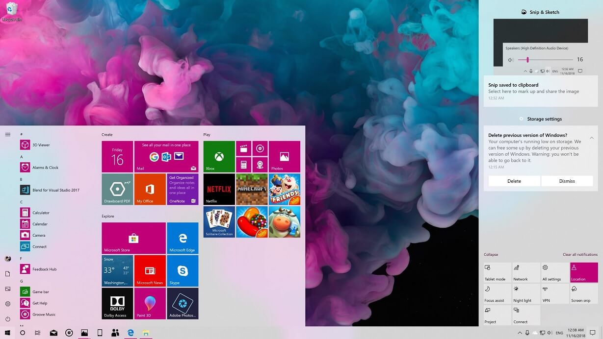 Windows 10 Build 17763.404 is now available, download offline installers Windows-10-Action-Center-light-look.jpg