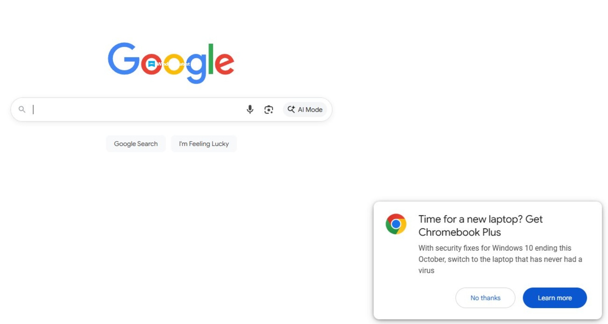 Google pop-up calls Windows 10 risky, says get a Chromebook ahead of Win10 EOL Windows-10-ad-on-Google.jpg